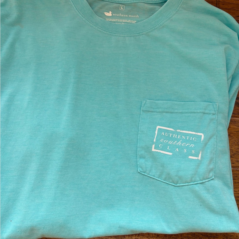 Southern Marsh Turquoise Tee with Navy Duck Logo